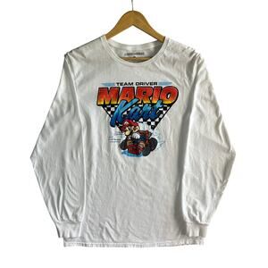 Mario Kart Team Driver Long Sleeve Tee Men’s M – Nintendo 2021 White